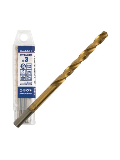 SPECIALIST+ metalo grąžtas TITAN, 3 mm, 10 vnt.