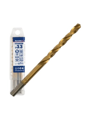 SPECIALIST+ metalo grąžtas TITAN, 3.3 mm, 10 vnt.