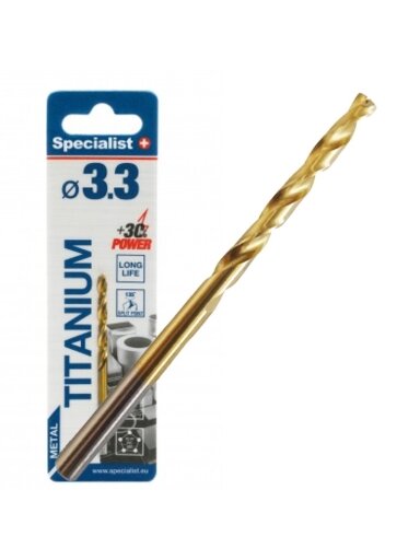 SPECIALIST+ metalo grąžtas TITAN, 3.3 mm