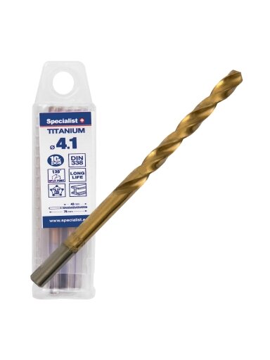 SPECIALIST+ metalo grąžtas TITAN, 4.1 mm, 10 vnt.