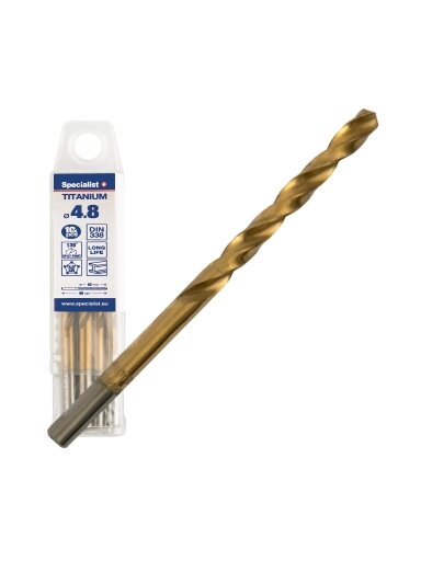 SPECIALIST+ metalo grąžtas TITAN, 4.8 mm, 10 vnt.