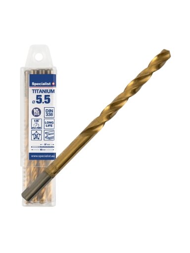 SPECIALIST+ metalo grąžtas TITAN, 5.5 mm, 10 vnt.
