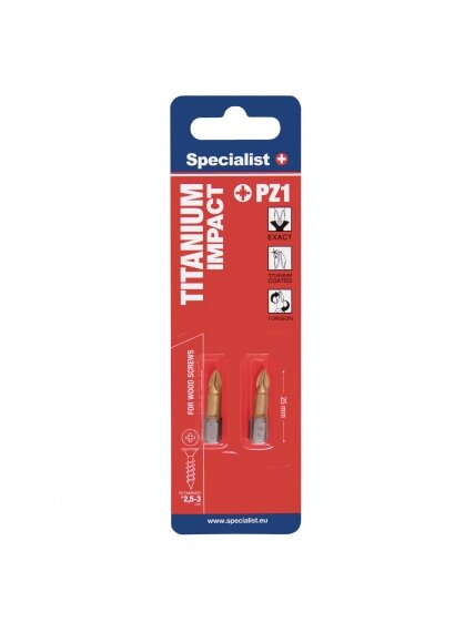 SPECIALIST+ antgalis TITANIUM PZ1, 25 mm, 2 vnt. 5