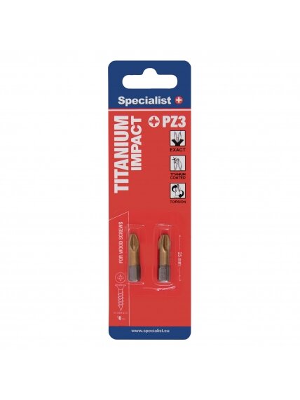 SPECIALIST+ antgalis TITANIUM PZ3, 25 mm, 2 vnt.