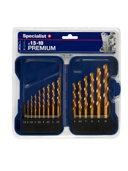 SPECIALIST+ grąžtų rinkinys TITANIUM, 1.5-10 mm, 15 vnt. 2 SPECIALIST+ grąžtų rinkinys TITANIUM, 1.5-10 mm, 15 vnt. 2