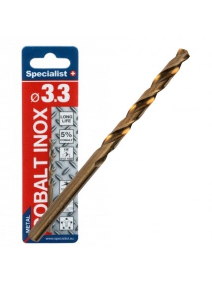 SPECIALIST+ metalo grąžtas COBALT, 3.3 mm 2 SPECIALIST+ metalo grąžtas COBALT, 3.3 mm 2