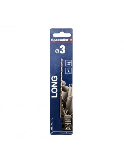 SPECIALIST+ metalo grąžtas LONG DIN340, 3 x 63 mm