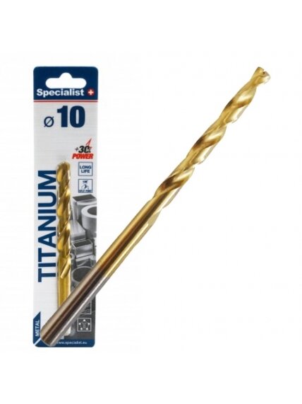 SPECIALIST+ metalo grąžtas TITAN, 10 mm SPECIALIST+ metalo grąžtas TITAN, 10 mm