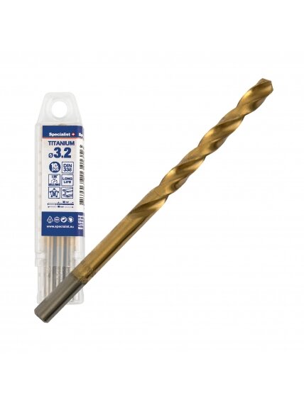 SPECIALIST+ metalo grąžtas TITAN, 3.2 mm, 10 vnt.