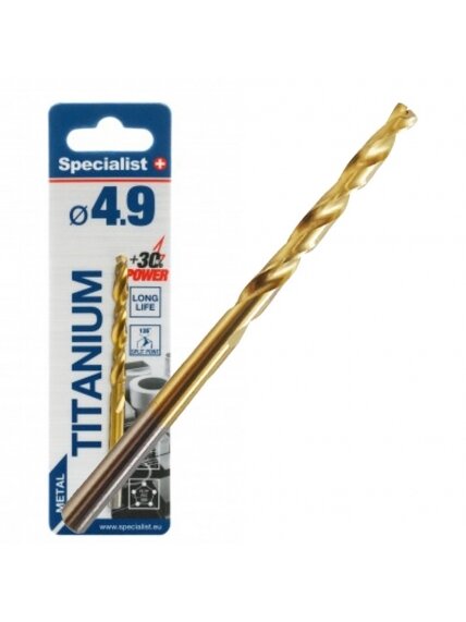 SPECIALIST+ metalo grąžtas TITAN, 4.9 mm SPECIALIST+ metalo grąžtas TITAN, 4.9 mm