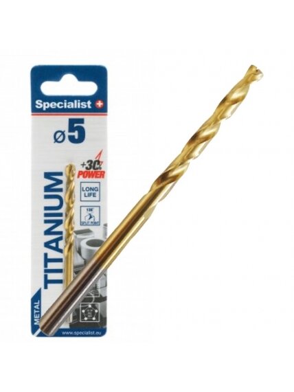 SPECIALIST+ metalo grąžtas TITAN, 5 mm SPECIALIST+ metalo grąžtas TITAN, 5 mm