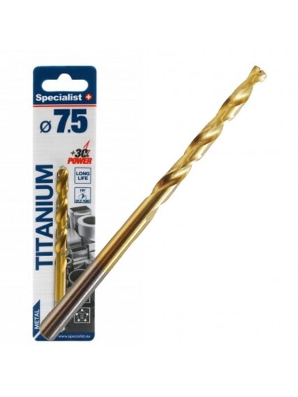 SPECIALIST+ metalo grąžtas TITAN, 7.5 mm