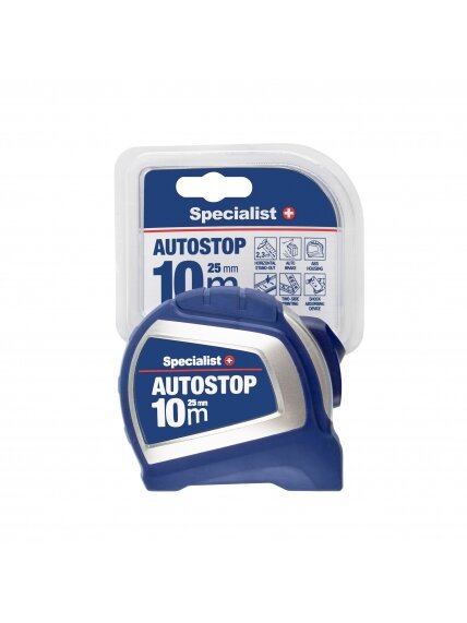 SPECIALIST+ ruletė AUTOSTOP 10 m, 25 mm 1