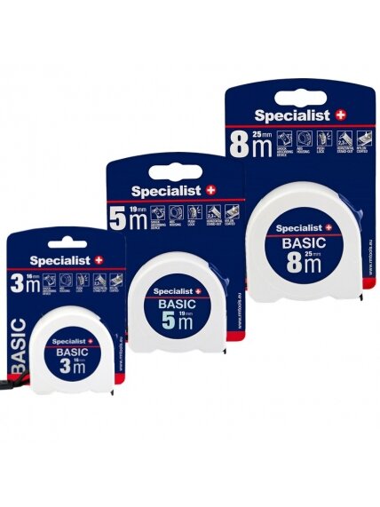 SPECIALIST+ ruletė BASIC 3 m, 16 mm 4 SPECIALIST+ ruletė BASIC 3 m, 16 mm 4