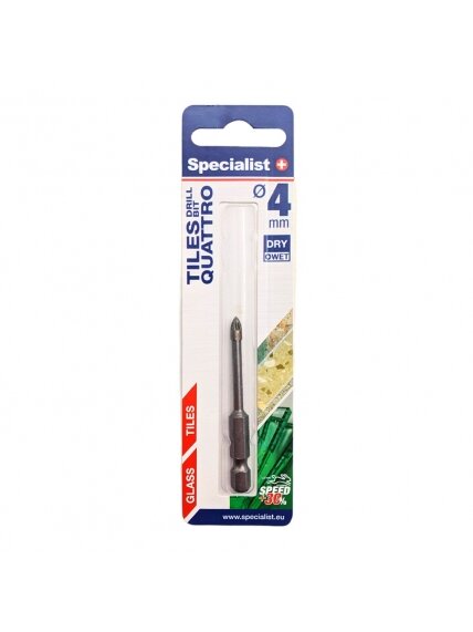 SPECIALIST+ stiklo grąžtas, 4 mm