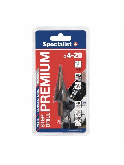 SPECIALIST+ žingsninis grąžtas PREMIUM, ⌀4-20 5 SPECIALIST+ žingsninis grąžtas PREMIUM, ⌀4-20 5