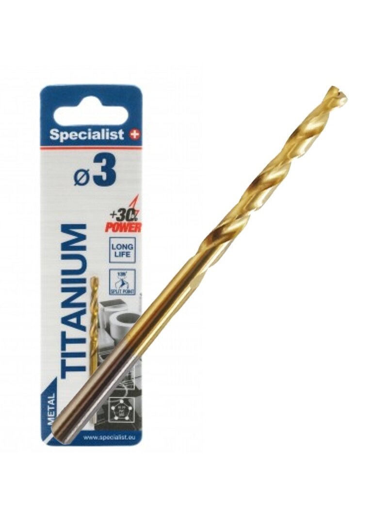 SPECIALIST+ metalo grąžtas TITAN, 3 mm SPECIALIST+ metalo grąžtas TITAN, 3 mm