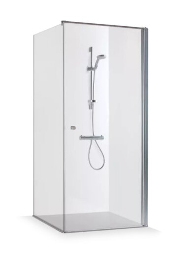 Standartinė, kvadratinė dušo kabina KRISTINA 879-888x879-888x2000, skaidrus st., aukso spalvos profilis