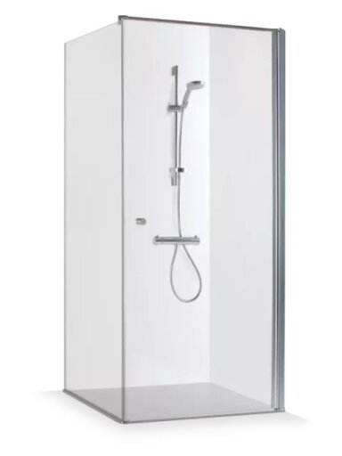 Standartinė, kvadratinė dušo kabina KRISTINA 90x90x200 , skaidrus st. , chromas ,
