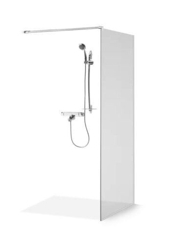 Standartinė, stabili dušo sienelė DIJA 100xx200 , skaidrus st. , chromas ,