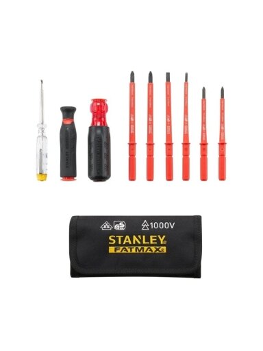 Stanley Fatmax VDE el. atsuktuvų rink. 10 vnt. krepšyje, 1000V