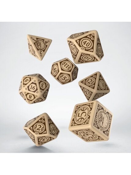 Steampunk Clockwork kauliukų rinkinys smėlio ir rudos spalvos 5
