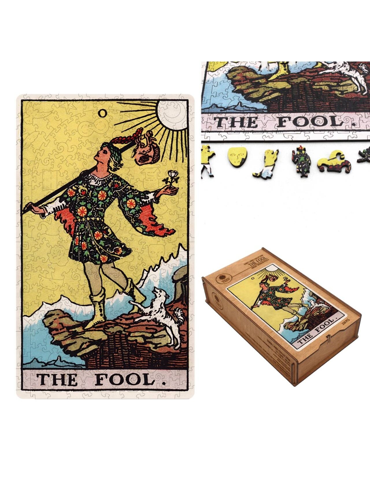 Tarot: The Fool (Rider-Waite) Dėlionė Iš Medžio (250 detalių) Fantasy Puzzles Tarot: The Fool (Rider-Waite) Dėlionė Iš Medžio (250 detalių) Fantasy Puzzles