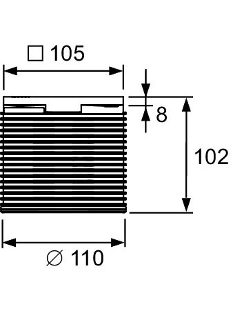 Tecedrainpoint S viršutinė trapo dalis, rėmelis PL, 100mm, be grotelių 2 Tecedrainpoint S viršutinė trapo dalis, rėmelis PL, 100mm, be grotelių 2
