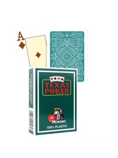 Texas Poker Hold Em žaidimo kortos (tamsiai žalios) Modiano