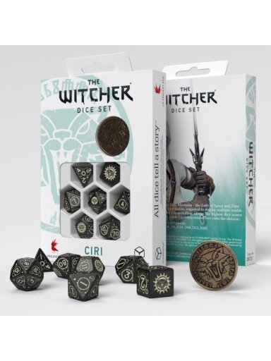The Witcher Ciri The Zireael kauliukų rinkinys juodos ir smėlio sp