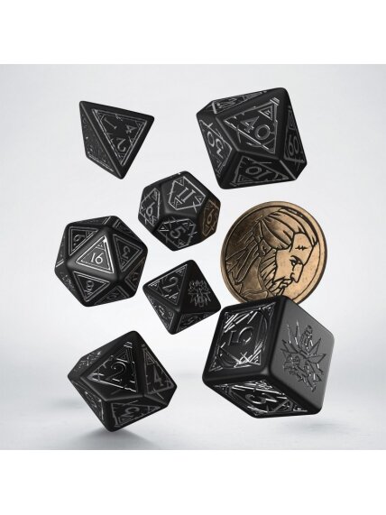 The Witcher Geralt Silver Sword kauliukų rinkinys juodos ir sidabro sp 4 The Witcher Geralt Silver Sword kauliukų rinkinys juodos ir sidabro sp 4