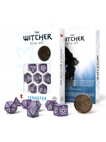 The Witcher Yennefer kauliukų rinkinys levandų ir baltos sp The Witcher Yennefer kauliukų rinkinys levandų ir baltos sp