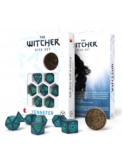The Witcher Yennefer kauliukų rinkinys tamsiai mėlynos ir turkio spalvos The Witcher Yennefer kauliukų rinkinys tamsiai mėlynos ir turkio spalvos