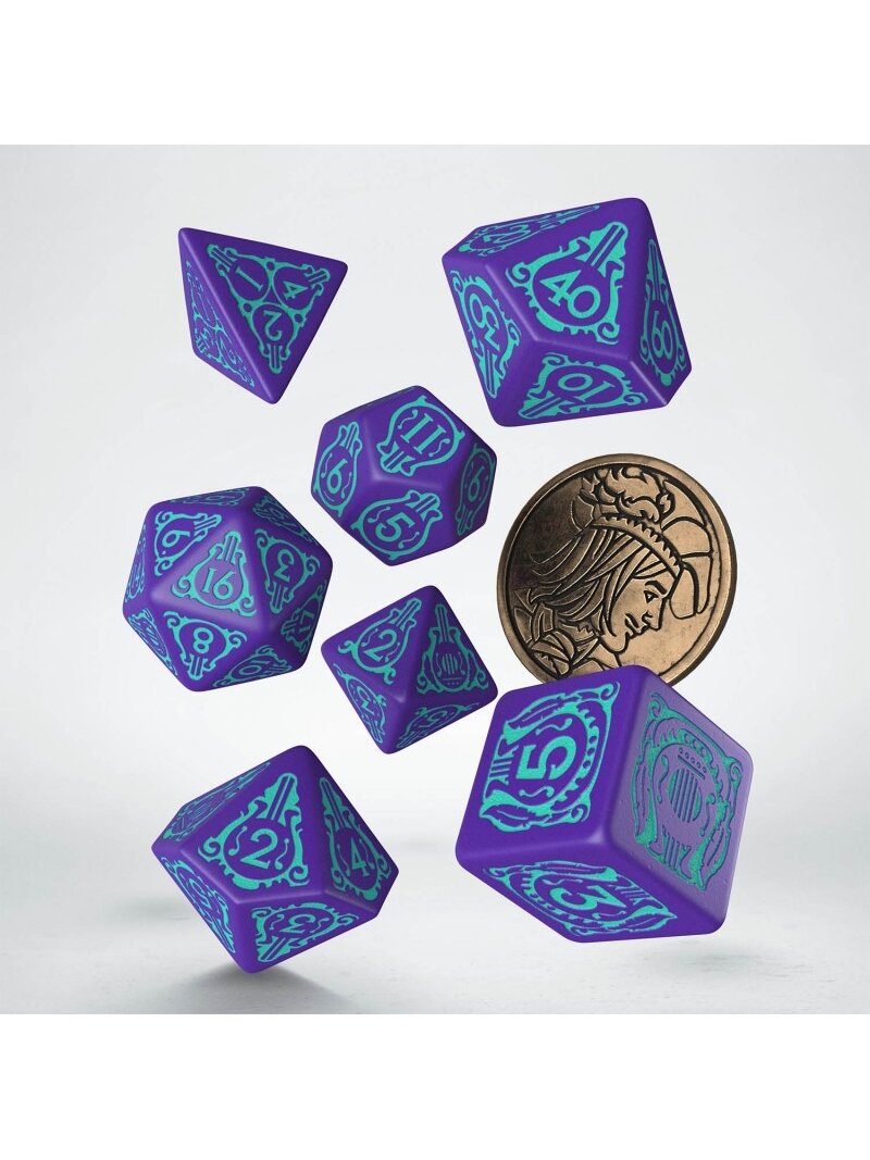 The Witcher Dandelion kauliukų rinkinys violetinės ir turkio sp 2 The Witcher Dandelion kauliukų rinkinys violetinės ir turkio sp 2