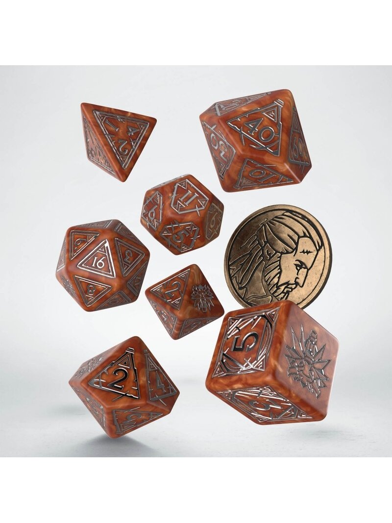 The Witcher Geralt kauliukų rinkinys karamelinės ir sidabrinės sp 1