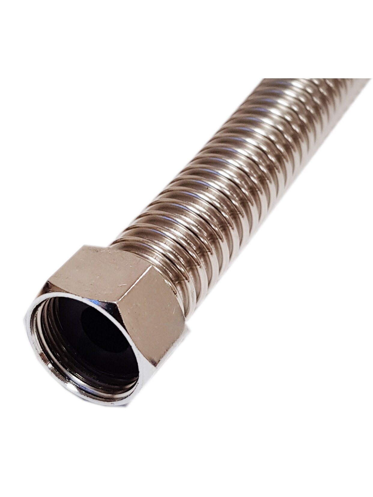 Vamzdelis gofruotas nerūd. plieno E007-3 sriegis F1/2 v./v. 90cm Vamzdelis gofruotas nerūd. plieno E007-3 sriegis F1/2 v./v. 90cm