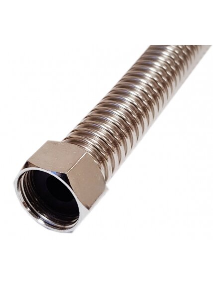 Vamzdelis gofruotas nerūd. plieno E007-3 sriegis F1/2 v./v. 90cm Vamzdelis gofruotas nerūd. plieno E007-3 sriegis F1/2 v./v. 90cm