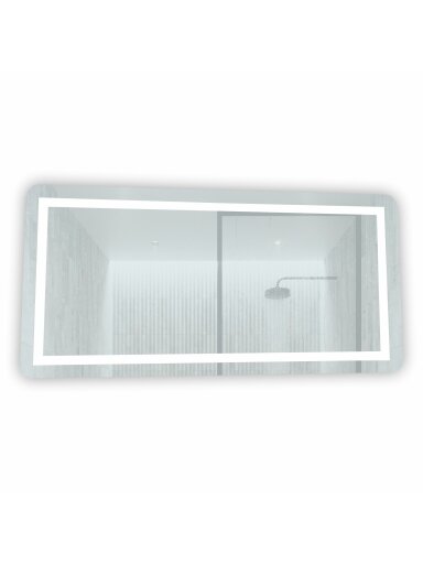 Veidrodis FS612 LED IŠMANUS su funkcija nuo rasojimo, laikrodžiu ir termometru