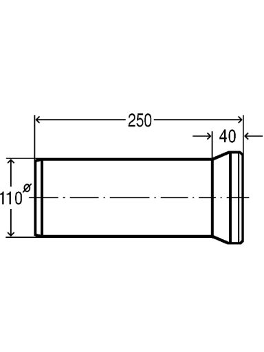 Viega WC pajungimas, tiesus, 100 x 250 mm