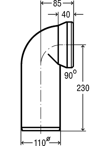 Viega WC pajungimo alkūnė 90*, 110 mm