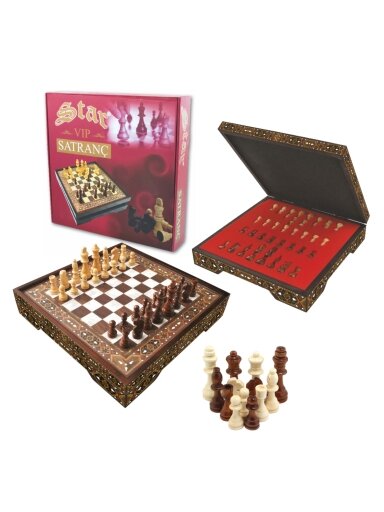 Vip Chess Set Pearl Lux L dydžio šachmatų rinkinys Star