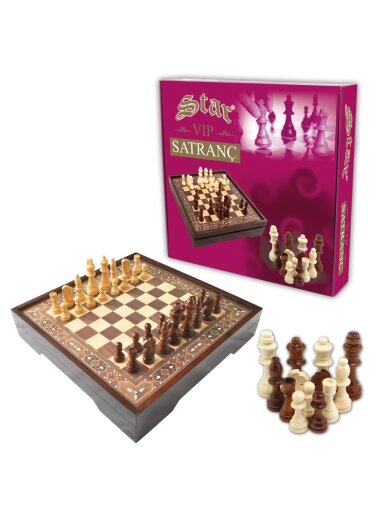 Vip Chess Set Walnut S dydžio šachmatų rinkinys Star