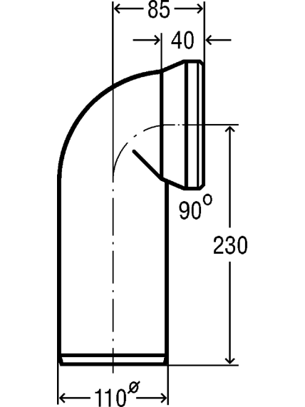 Viega WC pajungimo alkūnė 90*, 110 mm 1