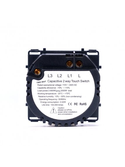 Vienpolis sensorinis jungiklis – perjungėjas Feelspot FSSW102L, 800W 2 Vienpolis sensorinis jungiklis – perjungėjas Feelspot FSSW102L, 800W 2