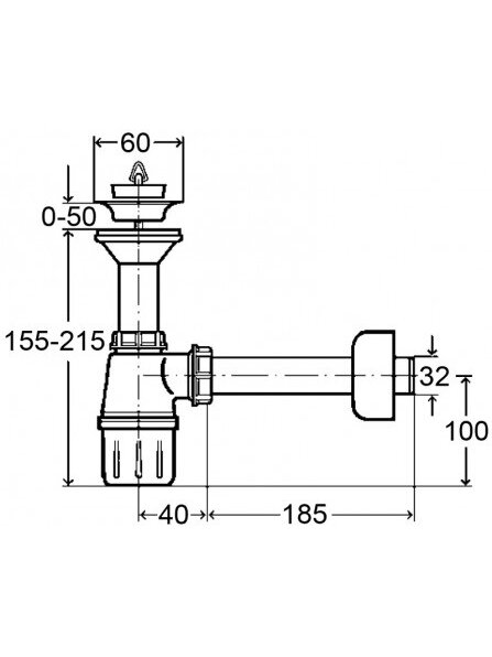 Viega praustuvo sifonas butelinis, su ventiliu 1 1/4 x 32, plastikinis Viega praustuvo sifonas butelinis, su ventiliu 1 1/4 x 32, plastikinis