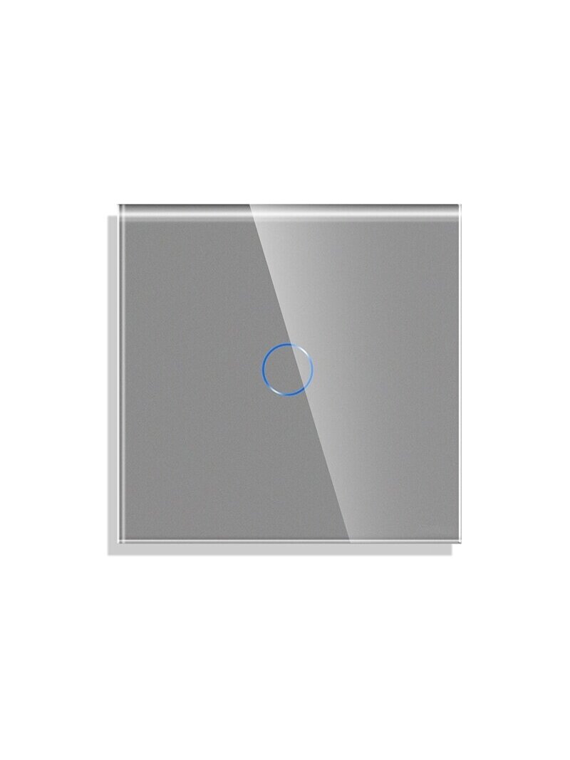 Vienpolis sensorinis jungiklio dangtelis Feelspot, pilkas, 47x47mm