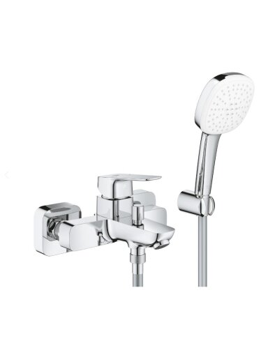 Vonios/dušo maištuvas Grohe Cubeo su rankinio dušo komplektu, chromas