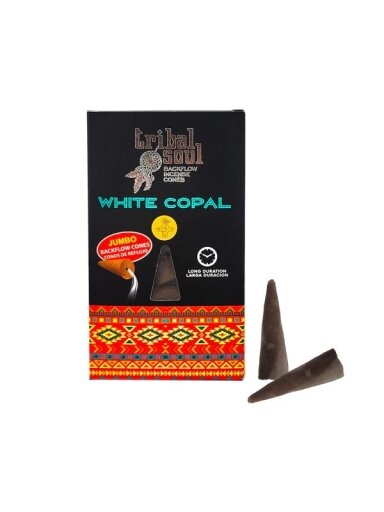White Copal - Tribal Soul Backflow Incense kūginiai smilkalai Hari Darshan