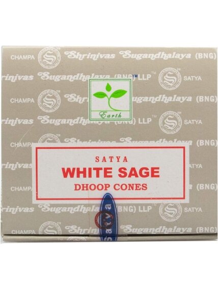 White Sage kūginiai smilkalai Satya 1 White Sage kūginiai smilkalai Satya 1