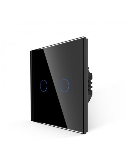 WiFi dvipolis sensorinis jungiklis Feelspot, juodas 600W 1